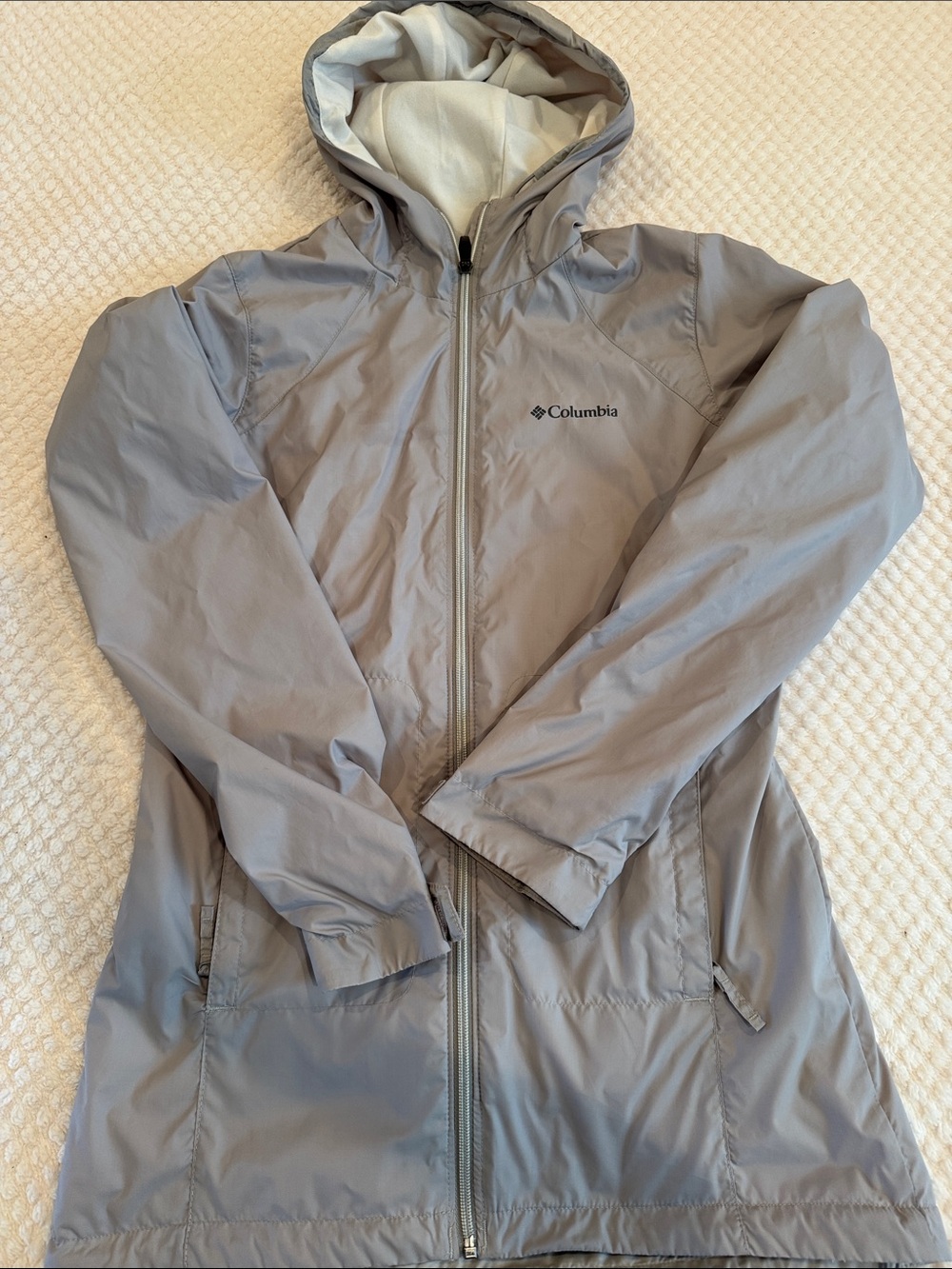 Columbia Women's Gray Hooded Lightweight Trench Coat